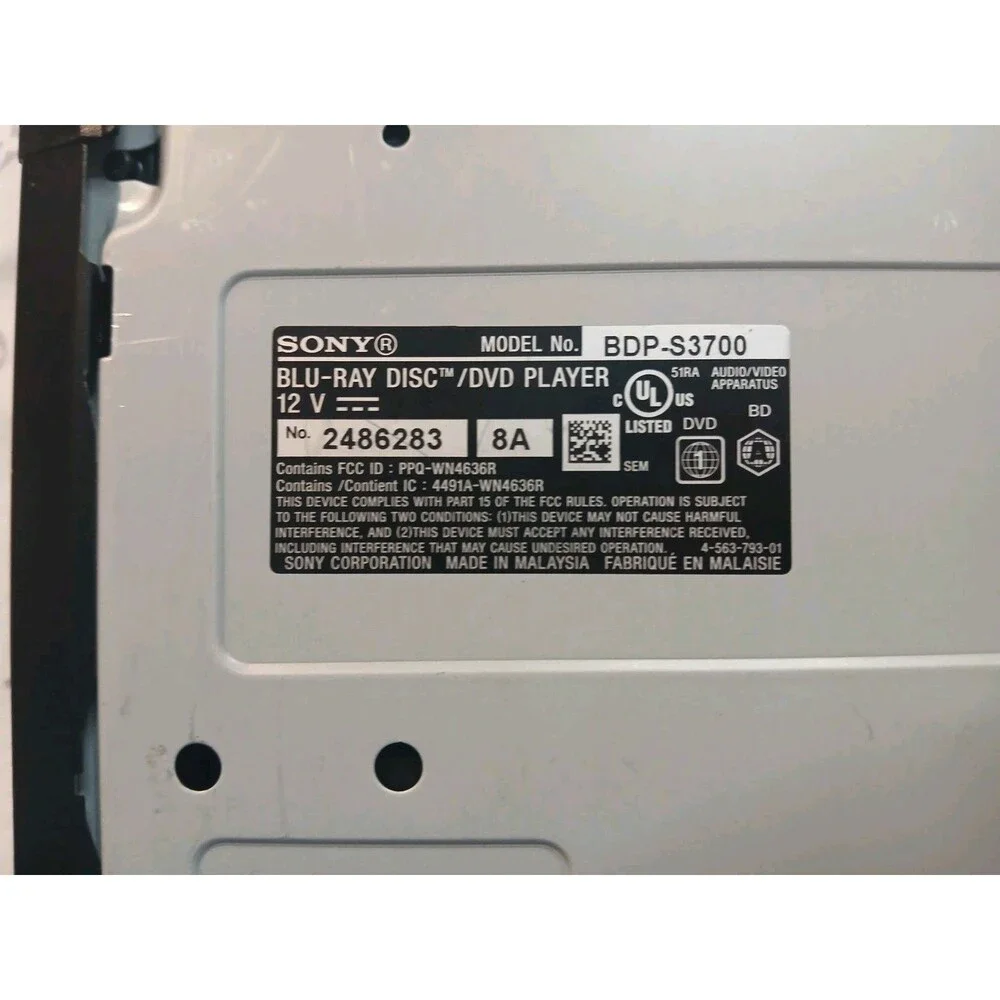 SONY DVD Player Unit BDP-S3700